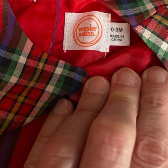 Wonder Nation Red Plaid Holiday Christmas Dress Size 0-3 Months - Picture 6 of 6
